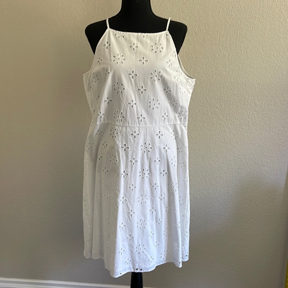 White cotton lace style dress.